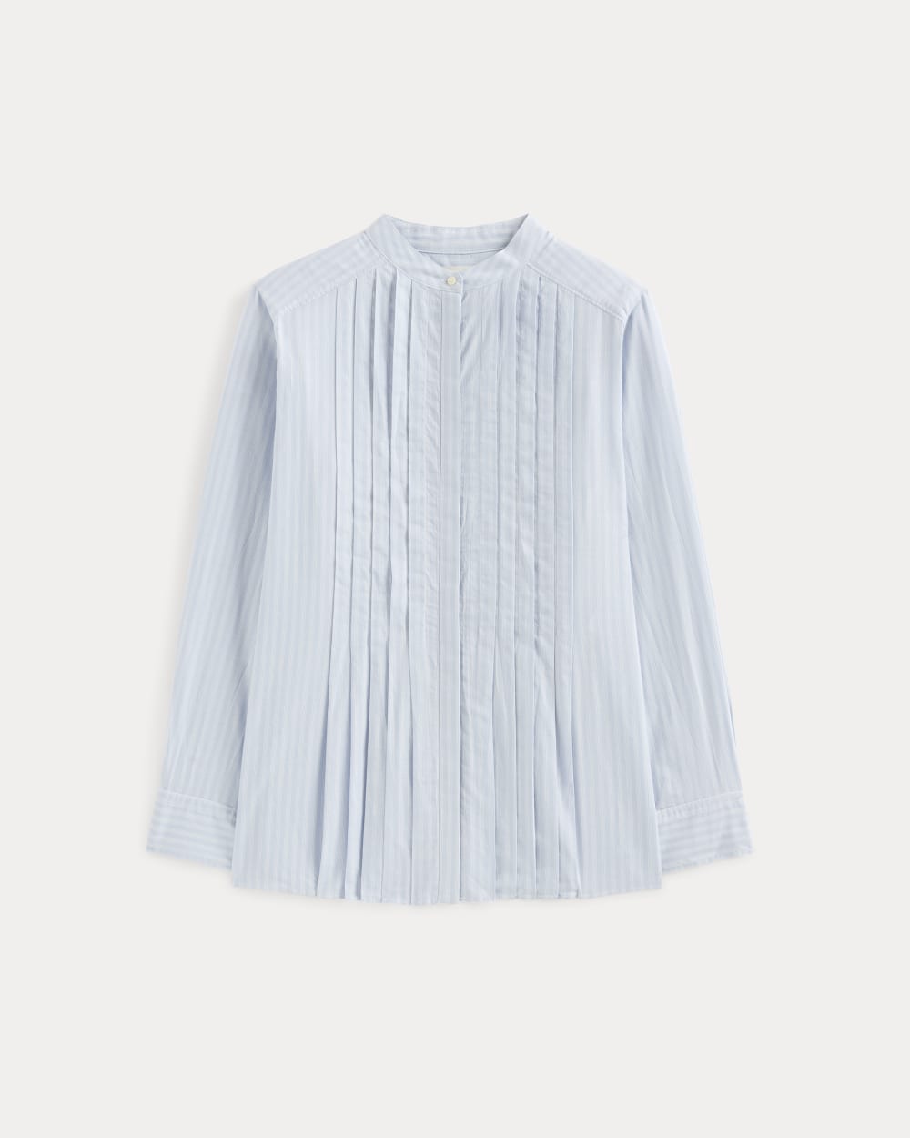 The Pleated Shirt in Silky Cotton | Forever Blue / Optic White