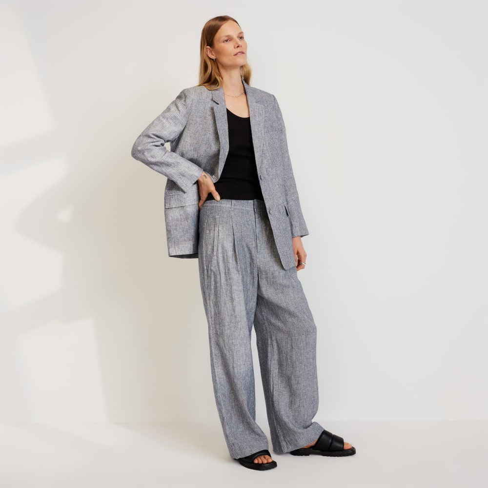 The Linen Way-High® Drape Pant  | Canvas Tan / Navy