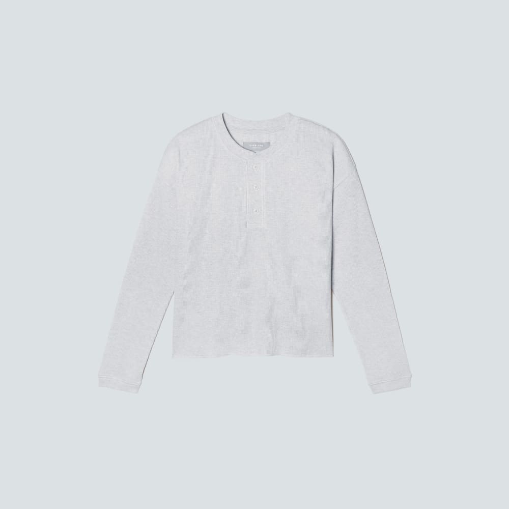 The Organic Cotton Waffle Henley | Heathered Tan