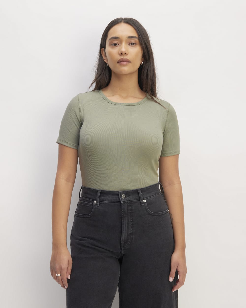 The Luxe Rib Crew | Sage Green