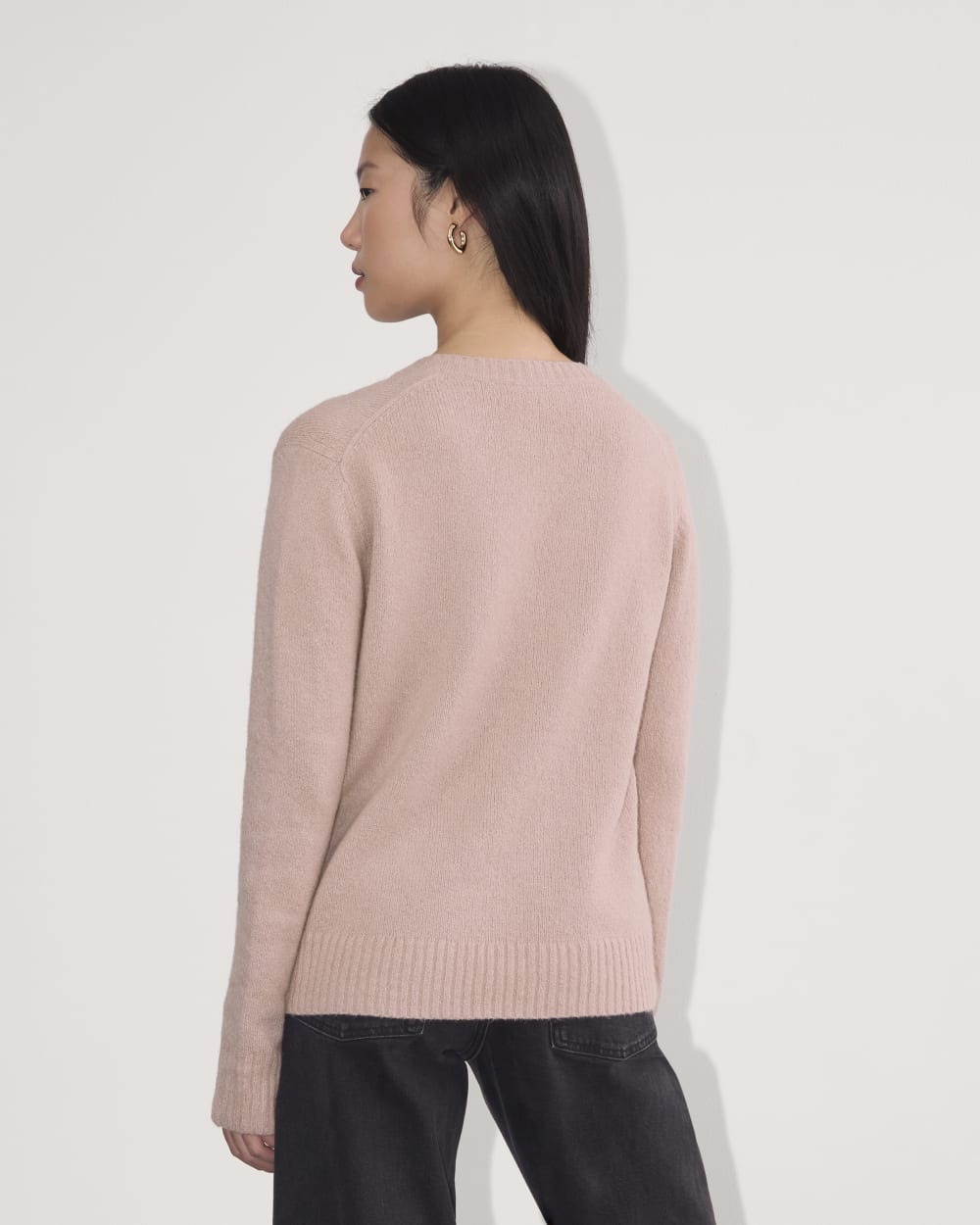The V-Neck Sweater in Plush Cotton | Dusty Rose