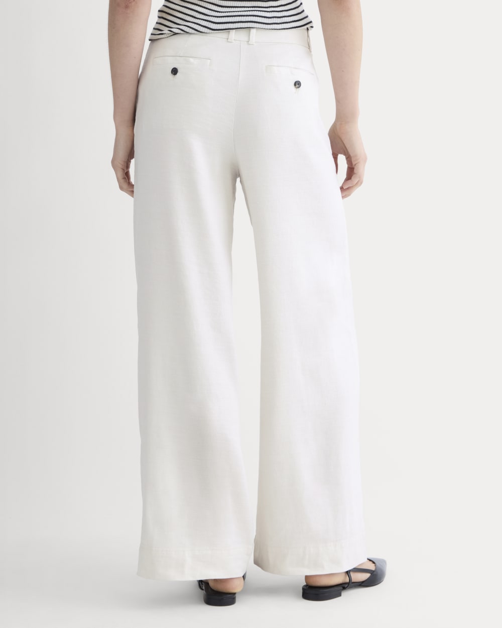 The Wide-Leg Pant in Stretch Linen | Natural Chambray