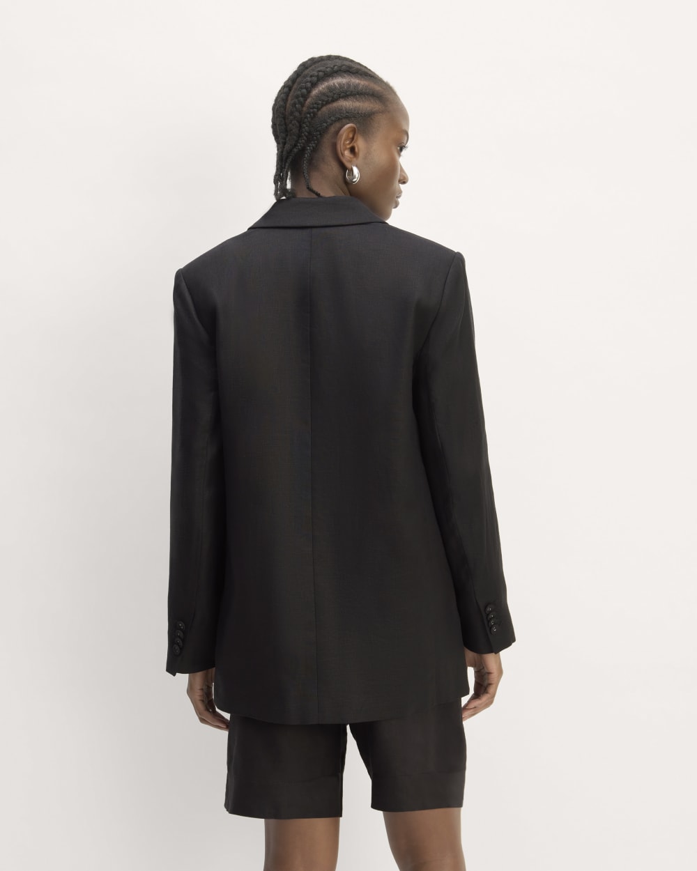 The Oversized Blazer in Linen | Black