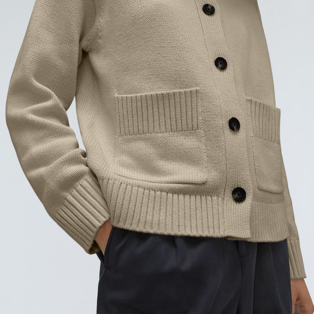 The Cotton Chore Sweater Jacket | Trench Coat Khaki