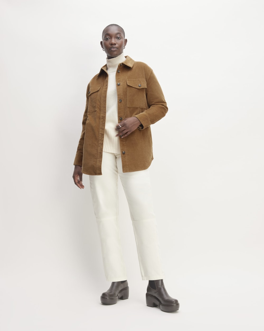 The Corduroy Oversized Shirt Jacket | Toasted Coconut