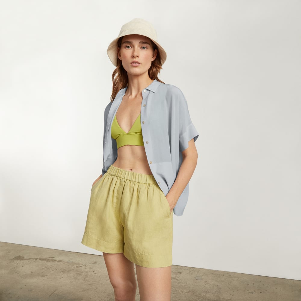 The Boxy Shirt in Washable Silk | Sky