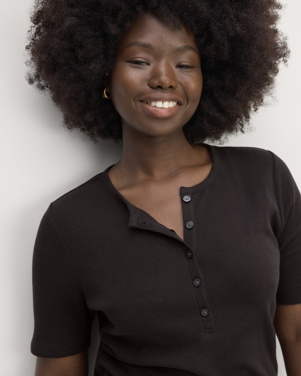 The Vintage Rib Henley | Black