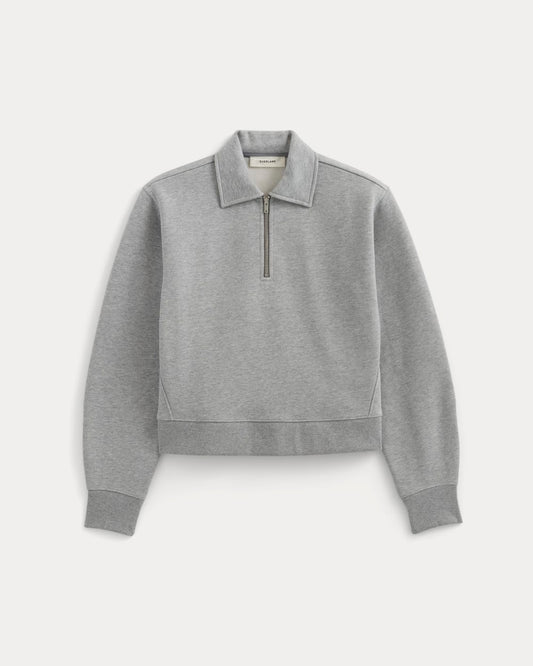 Luxe Fleece Zip Polo | Vintage Heather Grey