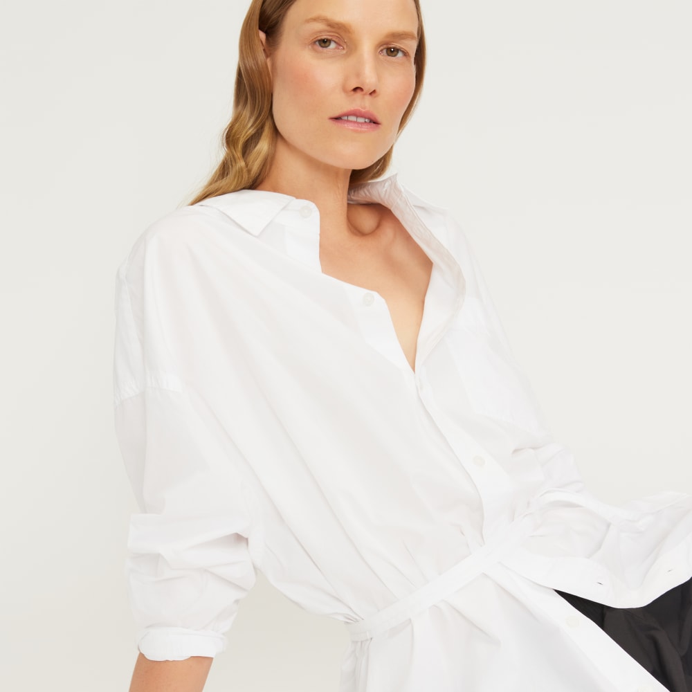 The Poplin Tie Back Shirt | White