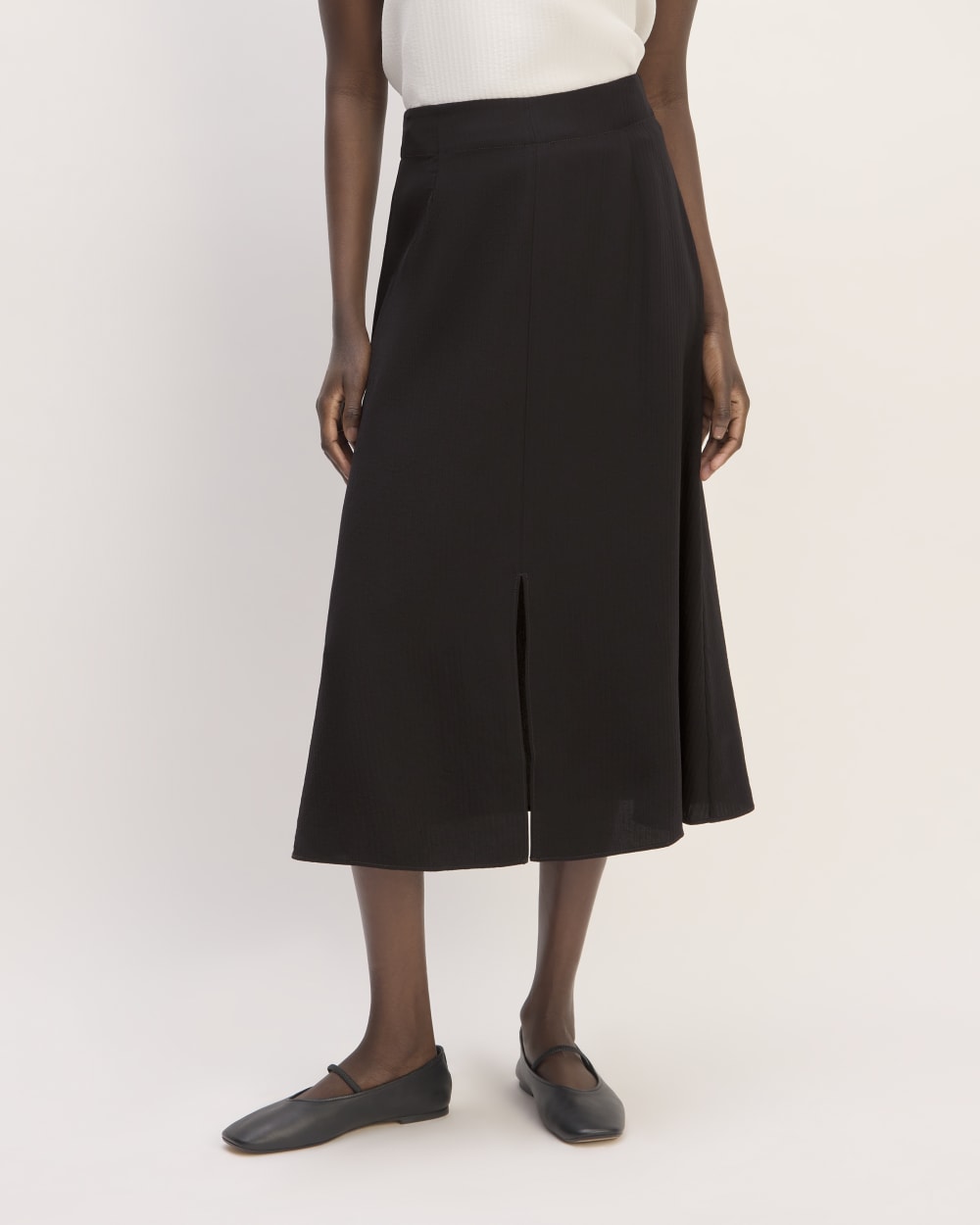 The Mini Jacquard Stripe Slip Skirt | Black