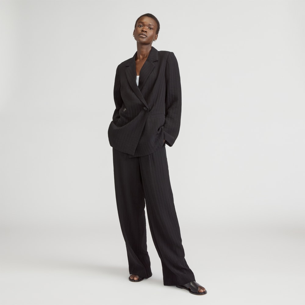 The Drapey City Stripe Blazer | Black