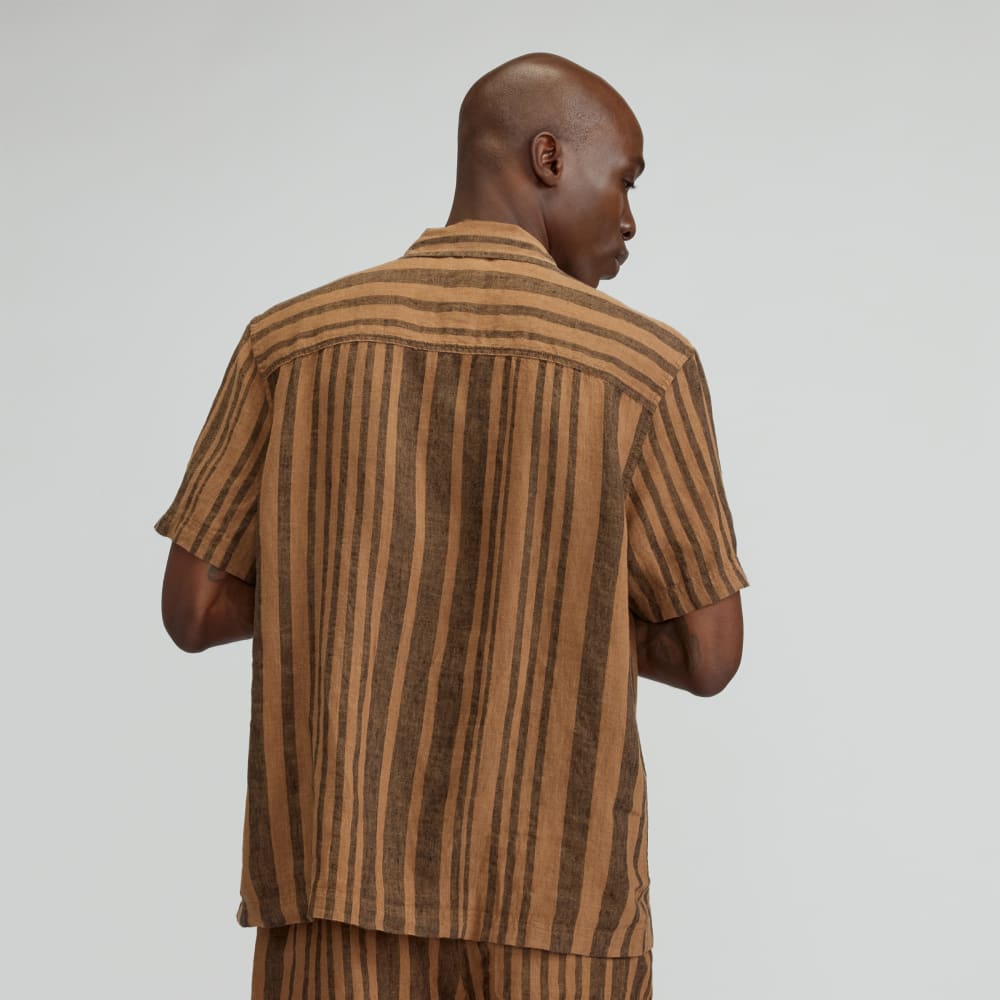 The Resort Shirt in Linen | Toasted Coconut / Black