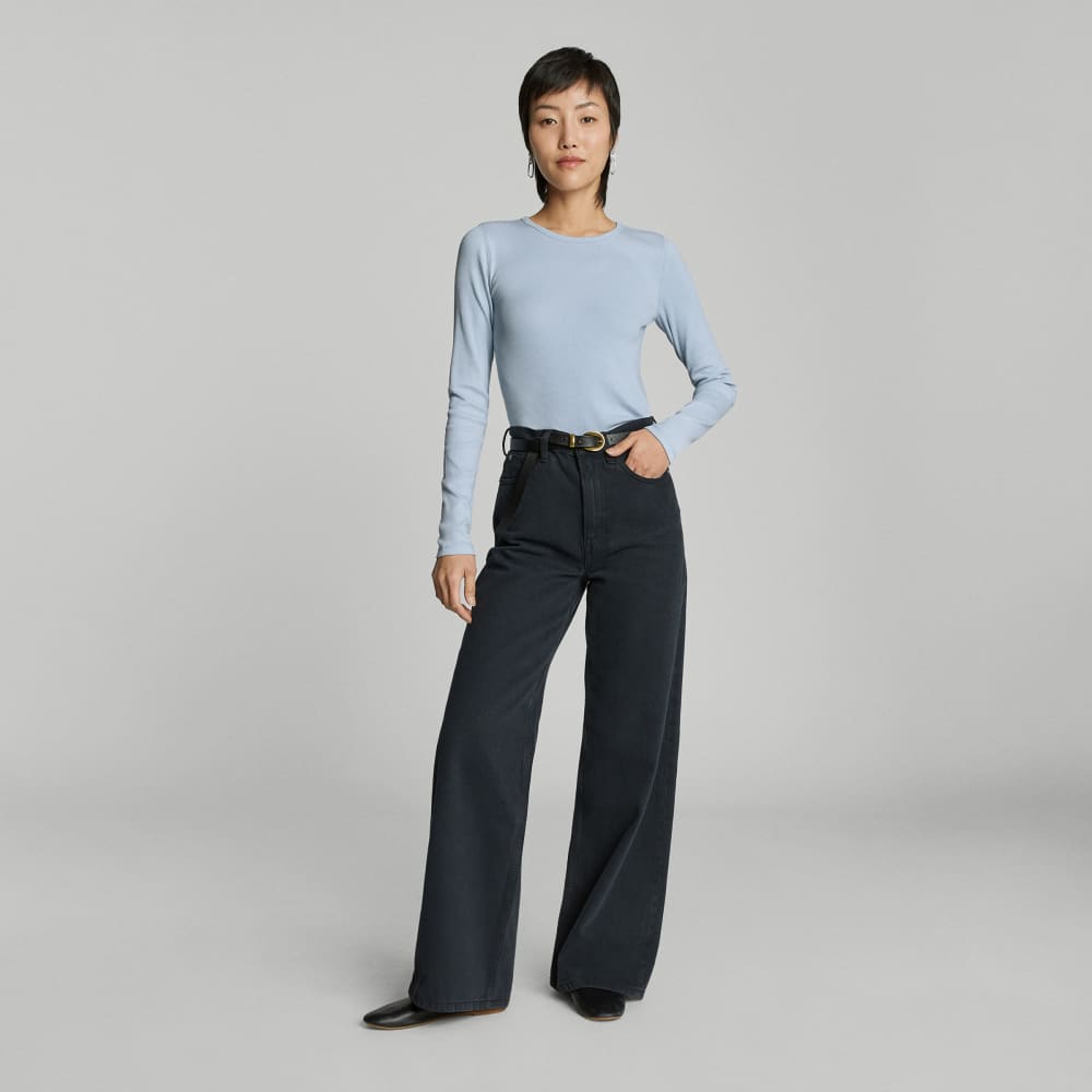 The Pima Micro-Rib Long-Sleeve Crew | Mist