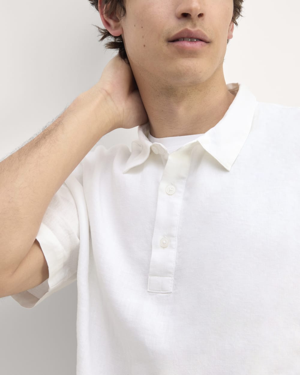 The Linen Short-Sleeve Popover Shirt | White