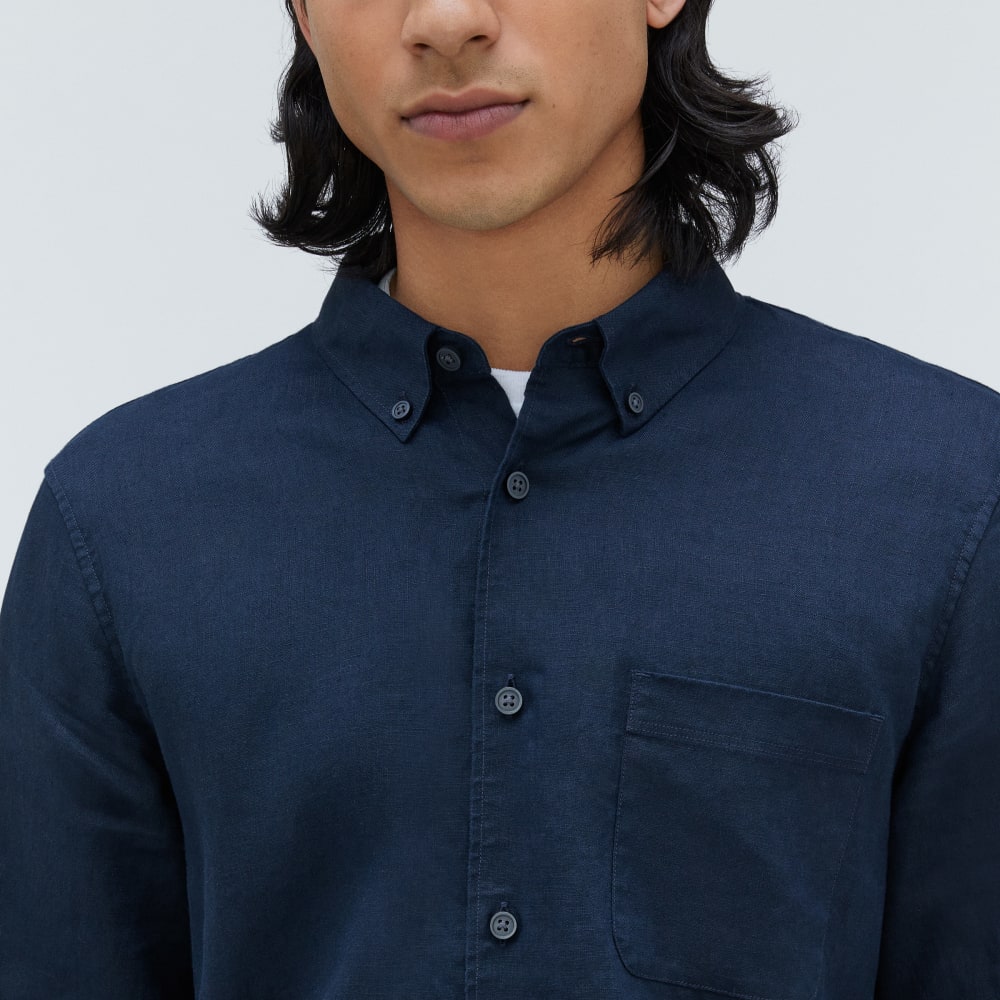 The Classic Shirt in Linen | Deep Navy