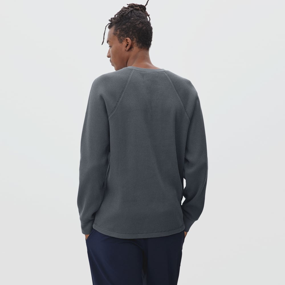 The Waffle Long-Sleeve Henley Tee | Slate