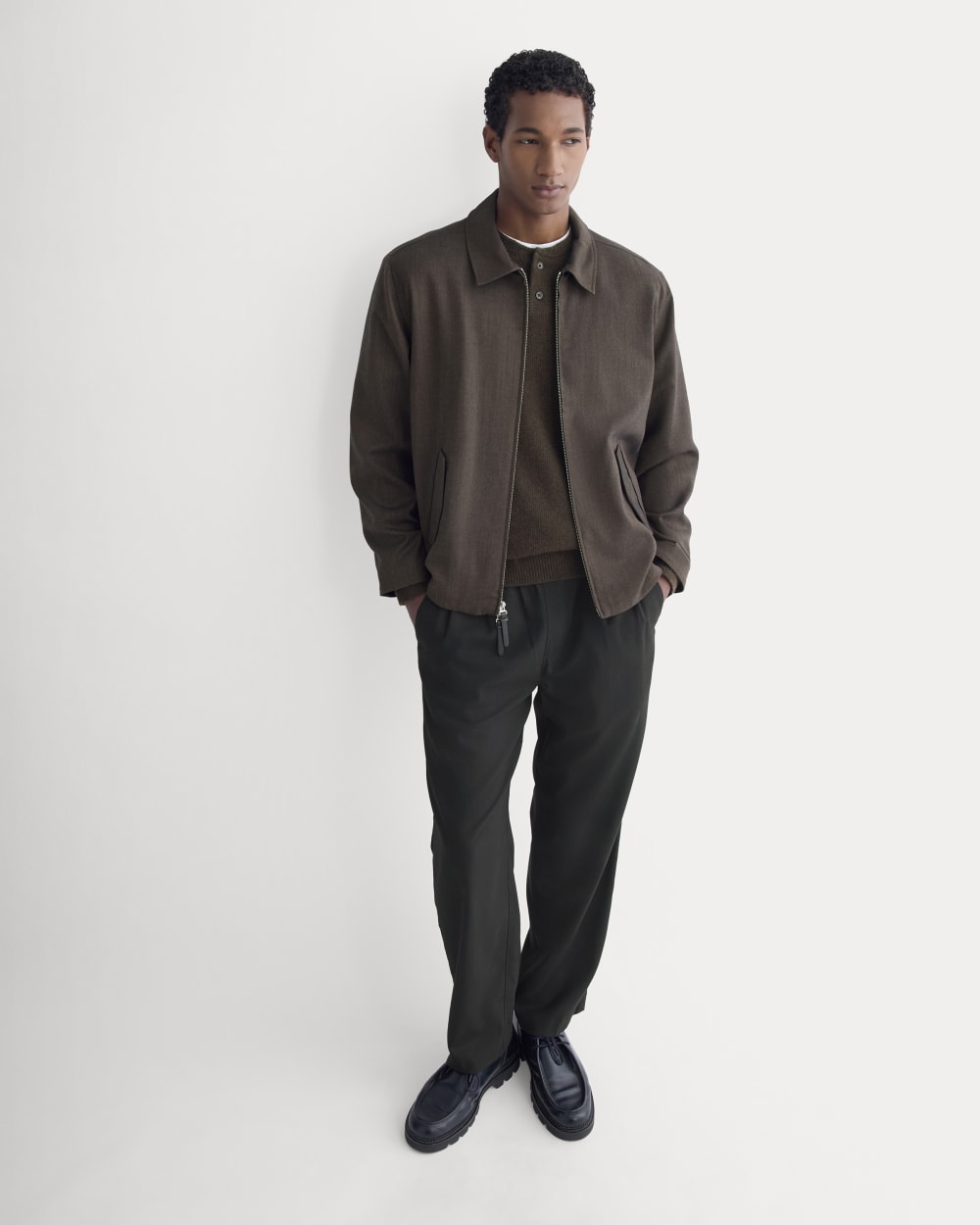 Tailored Zip Jacket | Heathered Fudge