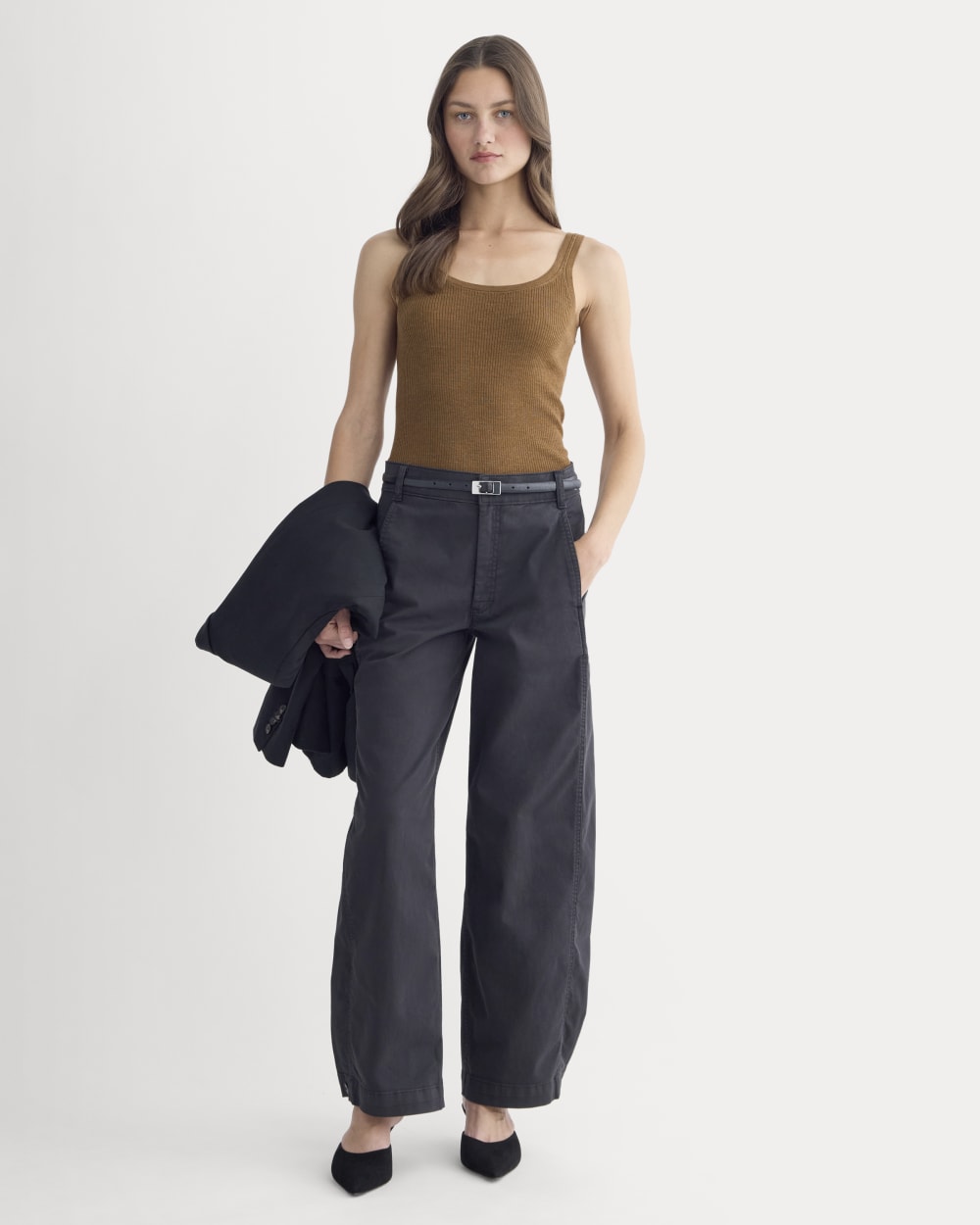 The Light Ribbed Cami in Ultrasoft Merino | Heathered Toffee