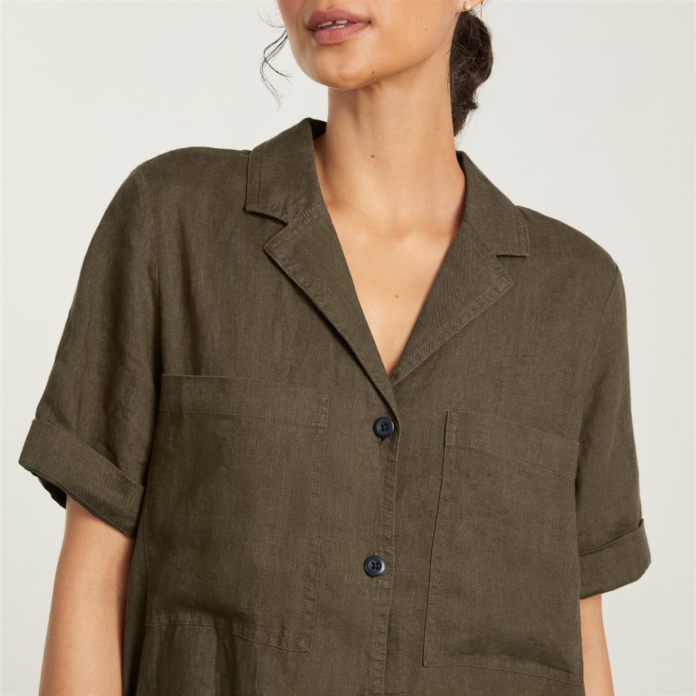 The Linen Workwear Dress | Beech