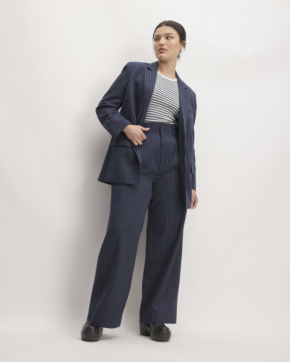 The Tank in Ultrasoft Merino | Bone / Navy