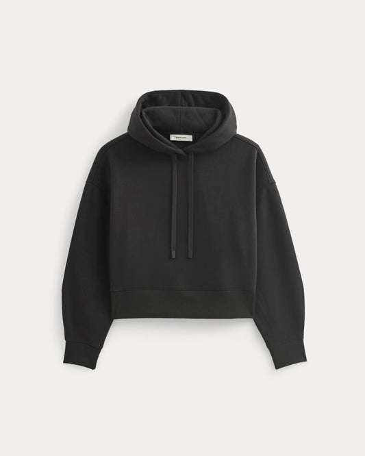 Cropped Luxe Fleece Hoodie | Black