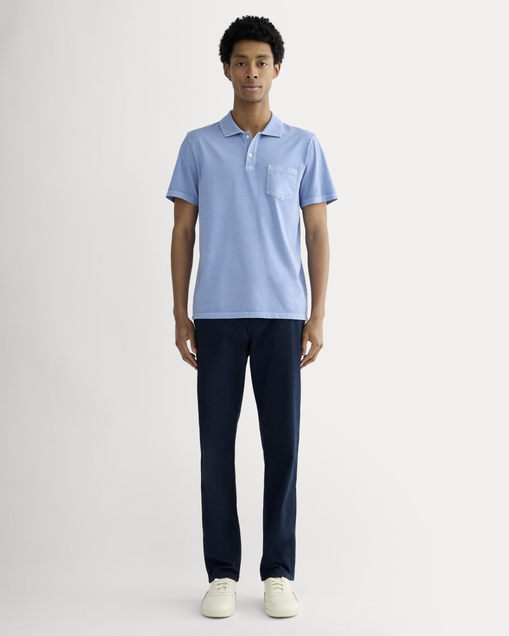 The Essential Organic Garment-Dyed Polo | Granada Sky Blue Garment Dye