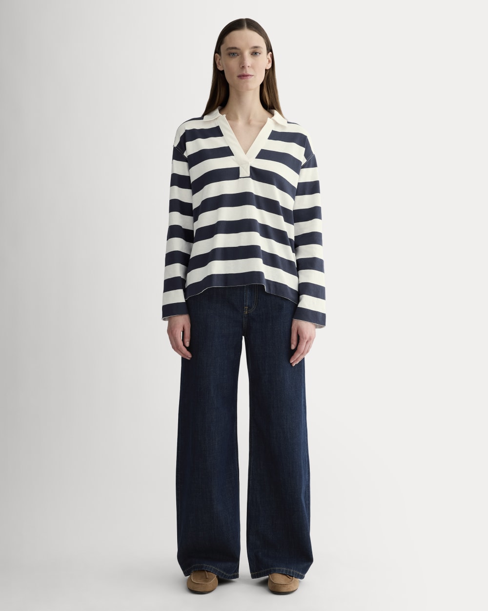 The Mariner Rugby Top | Navy / Bone