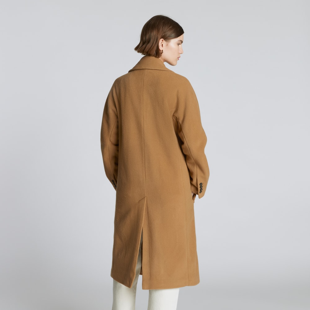 The Italian ReWool® Long Peacoat | Camel