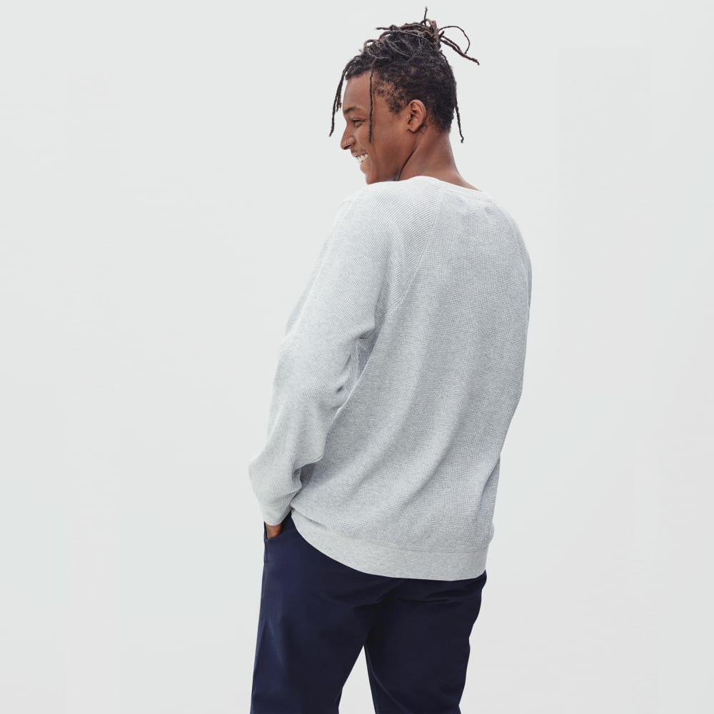 The Waffle Long-Sleeve Crew Tee | Heathered Light Grey