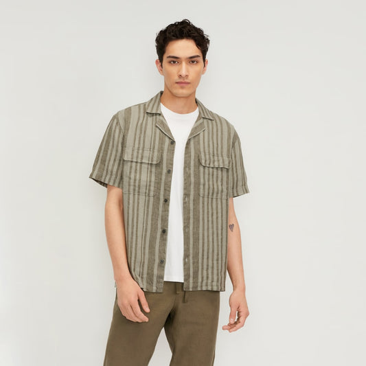 The Resort Shirt in Linen | Seagrass / Kalamata
