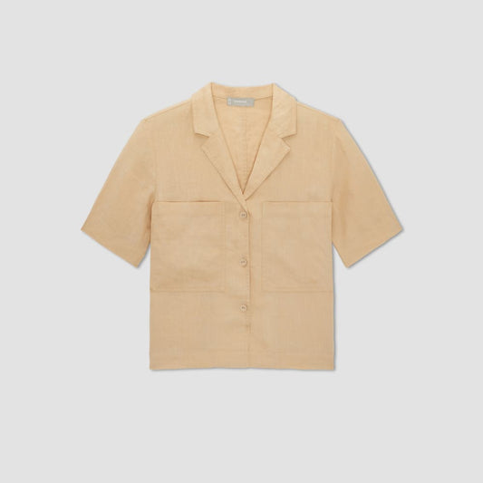 The Linen Workwear Shirt | Warm Khaki