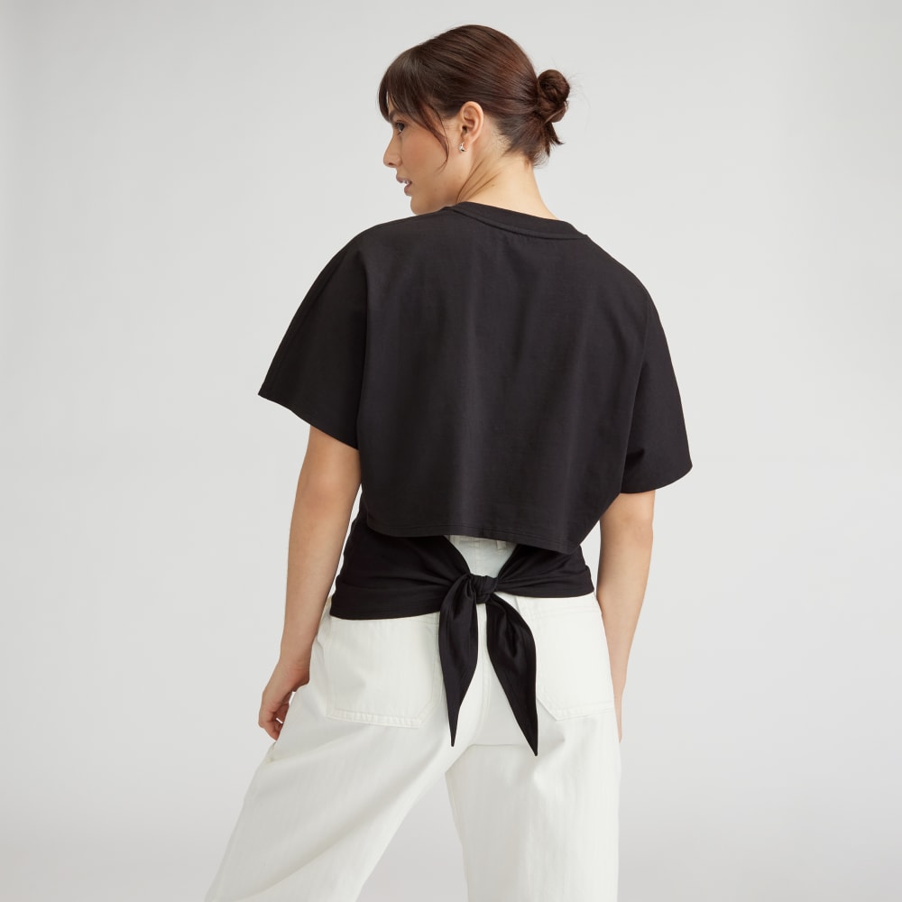 The Organic Cotton Tie Back Tee | Black