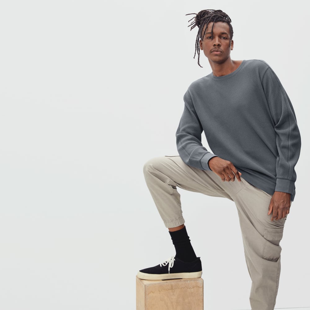 The Waffle Long-Sleeve Crew Tee | Slate