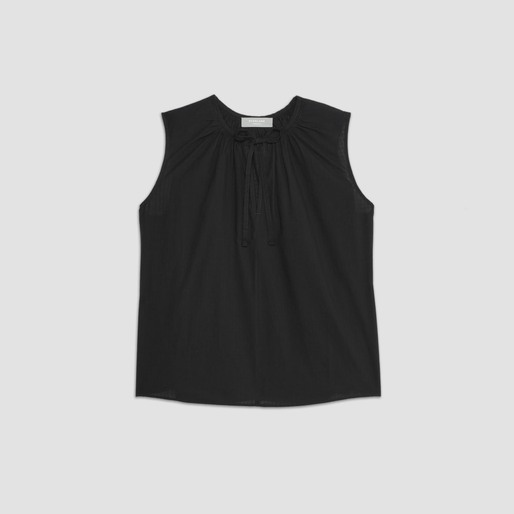 The Gathered Tie-Front Top | Black