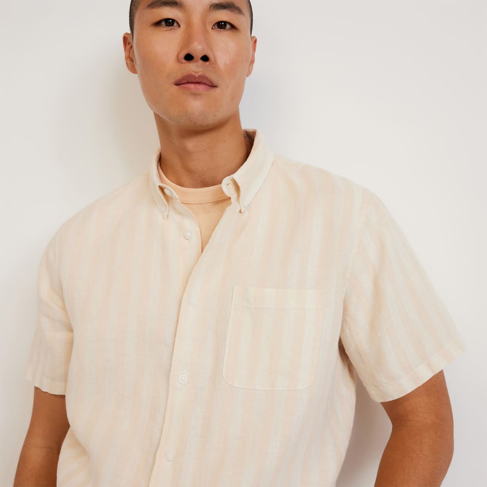 The Classic Short-Sleeve Shirt in Linen | Brazilian Sand / Canvas Tan