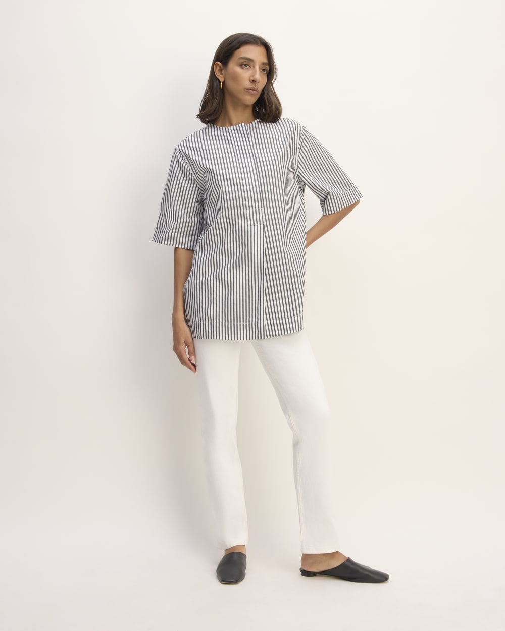 The Supima® Cotton Tunic | Optic White / Black