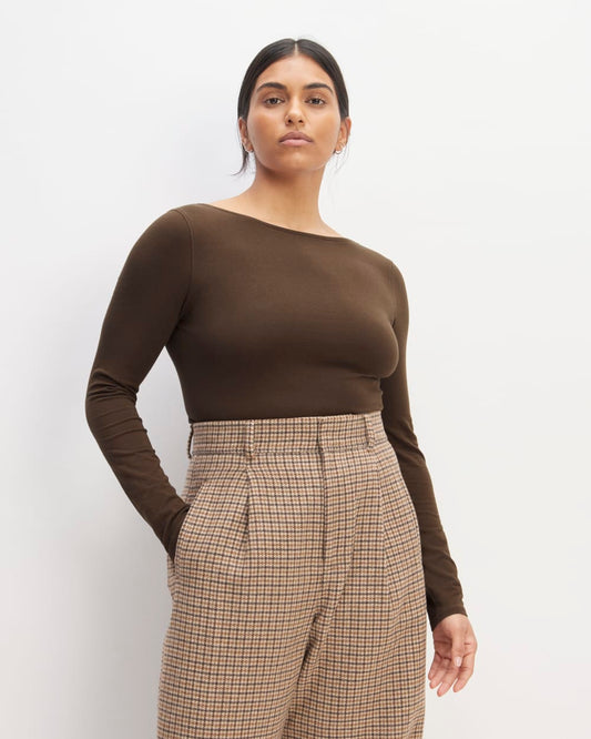 The Supima® Form Scoop-Back Tee | Cocoa