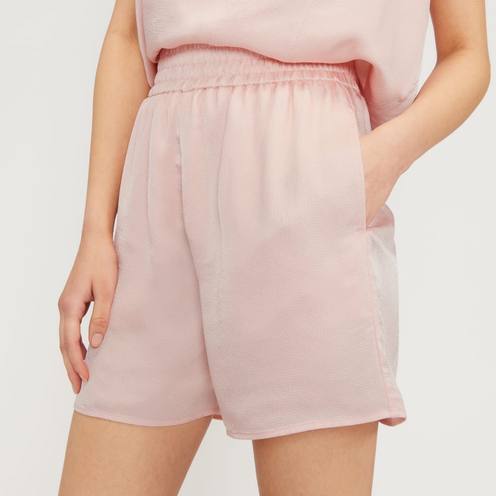 The Satin Pull-On Short | Petal Pink