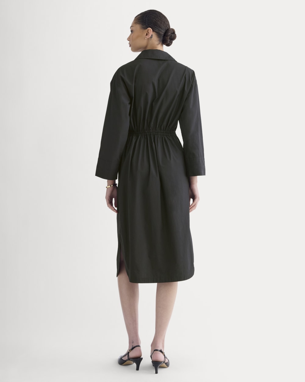 The Drawcord Shirtdress in Ultrasoft Cotton | Black