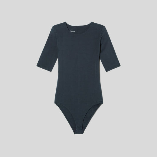 The Short-Sleeve Crew Neck Bodysuit | Black | Bikini