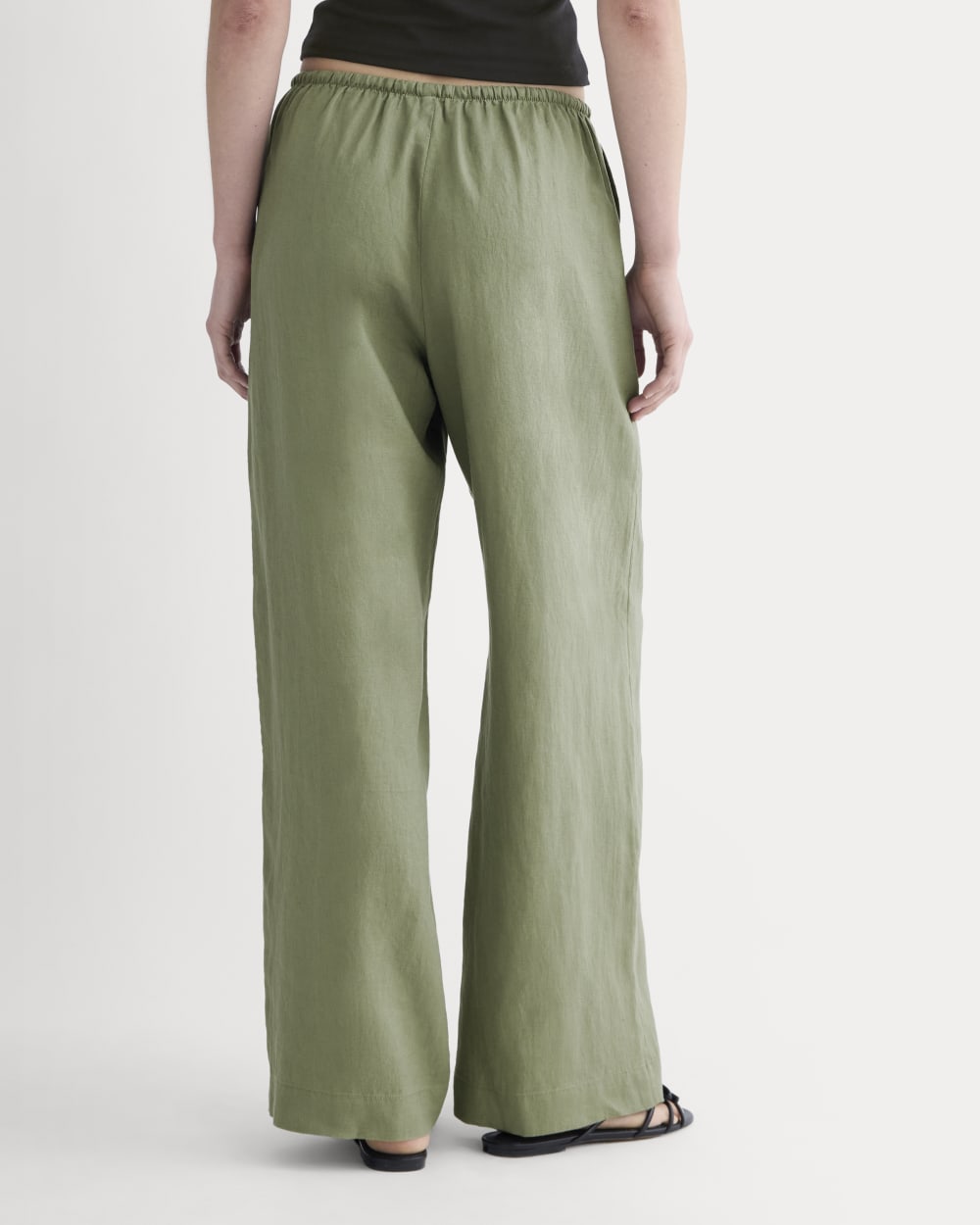 The Drawstring Pant in Linen | Lichen Green