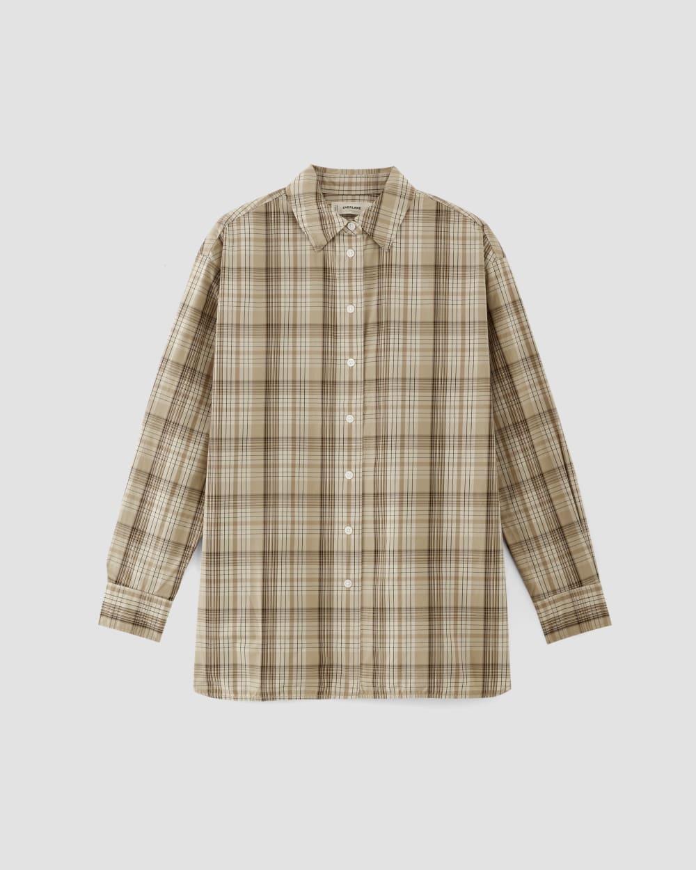 The Supima® Cotton Boyfriend Shirt | Pale Khaki Plaid