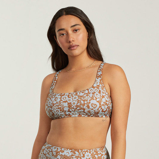 The Square-Neck Bikini Top | Honey Floral