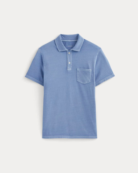 The Essential Organic Garment-Dyed Polo | Granada Sky Blue Garment Dye