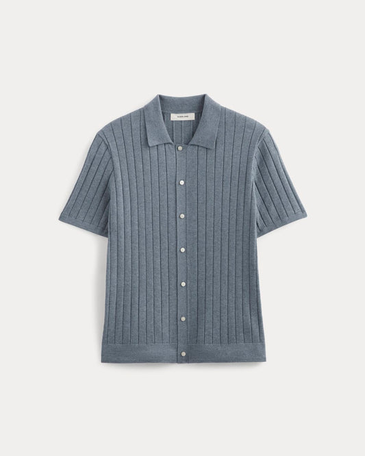 The No-Sweat Button-Down Polo | Heather Sage Blue