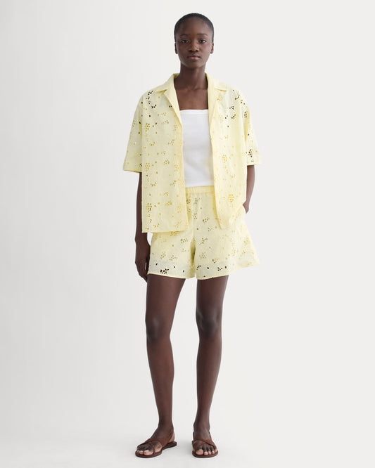 The Eyelet Pull-On Short | Light Yellow