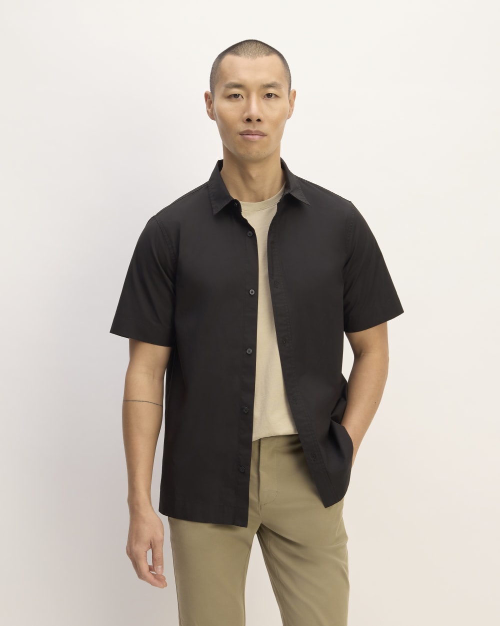 The Supima® Short-Sleeve Poplin Shirt | Black