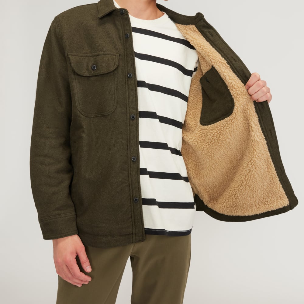The ReNew Fleece-Lined Heavyweight Overshirt | Heathered Green