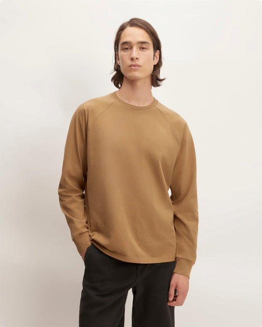 The Premium-Weight Long-Sleeve Crew | Uniform | Toasted Coconut