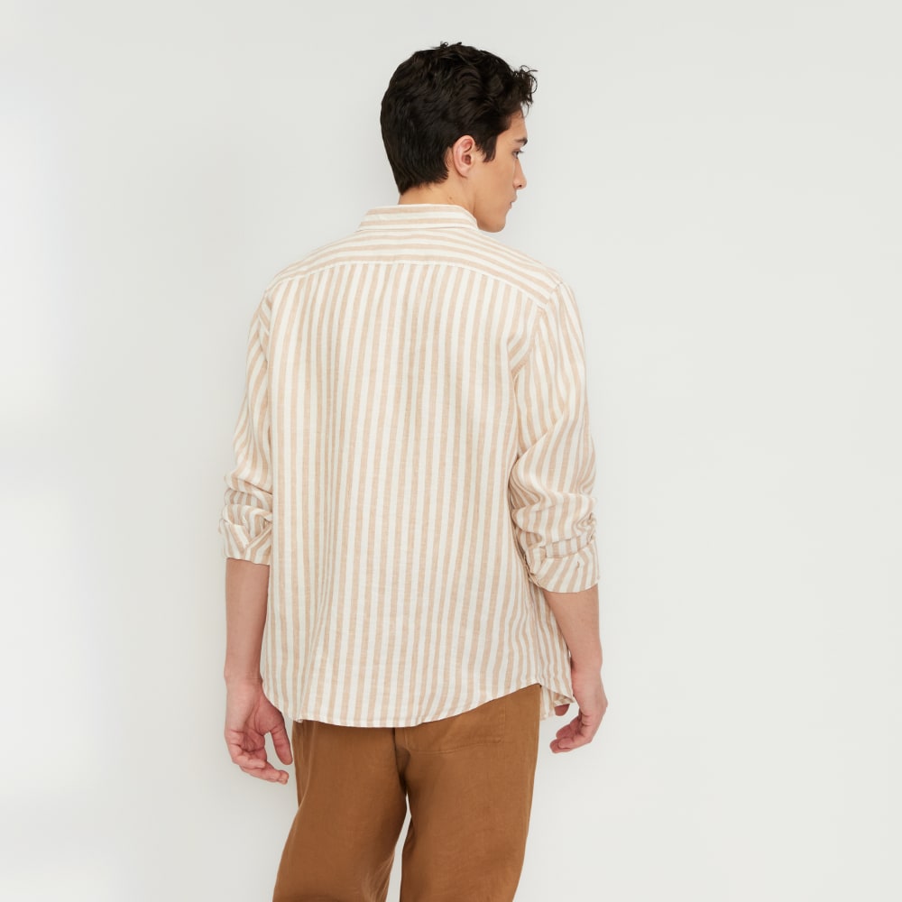 The Classic Shirt in Linen | Bone / Caramel